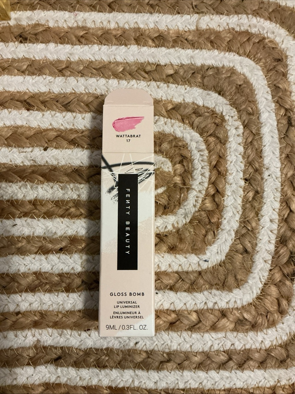 Fenty Beauty Gloss Bomb Lip Luminizer in Pink and Cream Packaging
